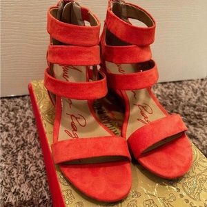 American Rag Coral/Orange Wedge Sandals Size 7 Worn 1-2 times